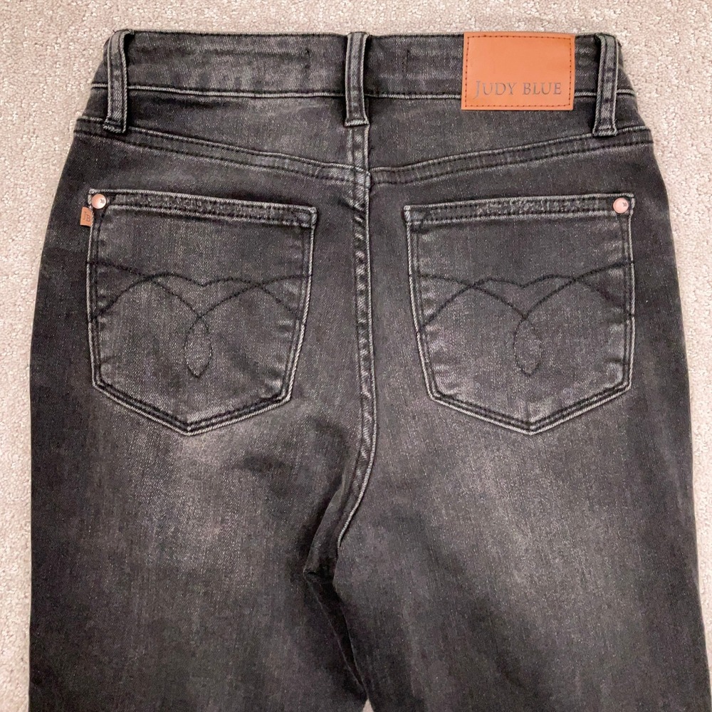 Judy‎ Blue LA Jeans Womens 3/26S Black JB88787 Whisker High Rise Bootcut Faded - Picture 10 of 12